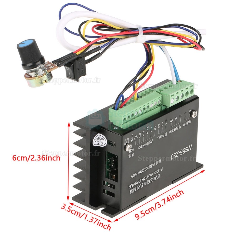 Driver moteur cc brushless triphasé, contrôleur de moteur CC brushless BLD-300B CC18-50V 15A